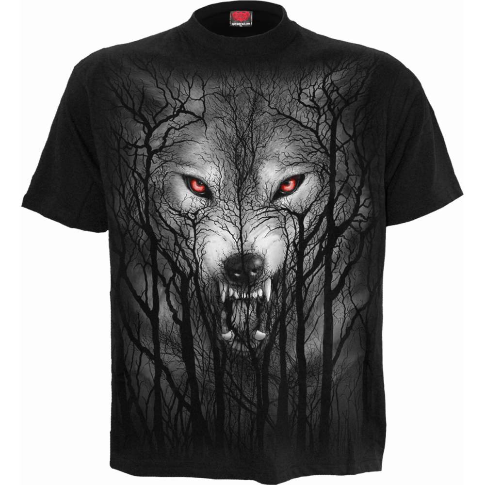 Spiral - FOREST WOLF Heren Tshirt - Zwart
